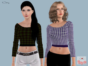 Sims 3 — Kitty Top by Nisuki — A crop top with a bare back. 
