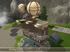 Sims 3 — Airship Cafe by timi722 — This abandoned airship working now as a coffee house ever since it-s airscrew went