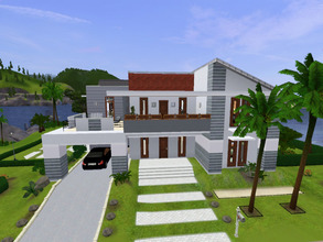 Sims 3 — Small Modern Villa House by KaMiojo_ — This house has a modern / villa style , basic colors, garage, four