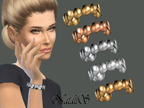 Sims 4 — NataliS_Metal daped disc bracelet by Natalis — Metal daped disc bracelet. FT-FA-FE 5 colors.