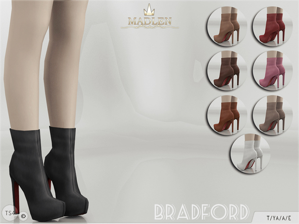 Sims 4 — Madlen Bradford Boots by MJ95 — New boots for your sim! Simple yet classy! Come in 8 colours (suede texture).