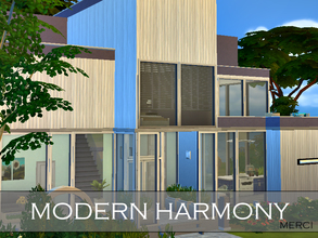 Sims 4 — Modern Harmony by -Merci- — Modern Harmony is a residential lot. This house has 2 stories and pool area.