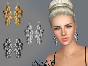 Sims 3 — NataliS TS3 Metal daped disc earrings by Natalis — Metal daped disc drop earrings. FT-FA-YA