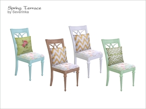 Sims 4 — [Spring Terrace] Dining chair with pillow by Severinka_ — Dining chair with pillow From the set of 'Spring