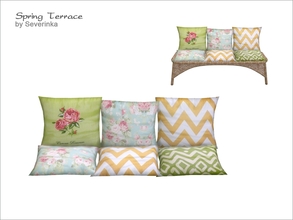 Sims 4 — [Spring Terrace] Pillows for wicker sofa by Severinka_ — Pillows for wicker sofa From the set of 'Spring