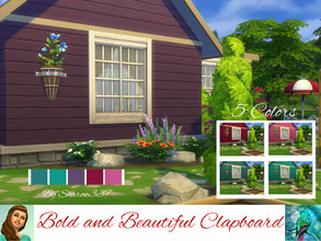 Sims 4 — Bold and Beautiful Clapboard by sharon337 — Clapboard in 5 different colors, created for Sims 4, by Sharon337.