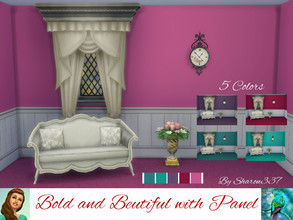 Sims 4 — Bold and Beautiful with Panel by sharon337 — Wall with Panel in 5 different colors, created for Sims 4, by