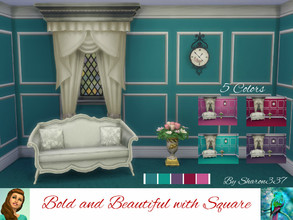 Sims 4 — Bold and Beautiful with Square by sharon337 — Wall with Square in 5 different colors, created for Sims 4, by