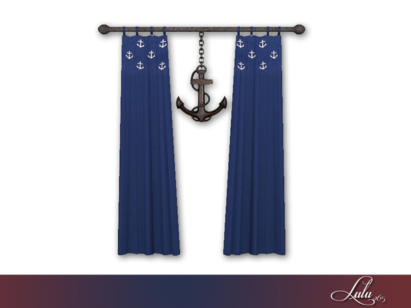 Sims 4 — Ship Shape Boys Room Curtains by Lulu265 — Part of the Ship Shape Bedroom Set 4 Colour Variations Please do not