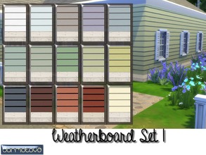 Sims 4 — Weatherboard Set 1 by abormotova2 — Set 1 of Weatherboards, which includes 15 colours.