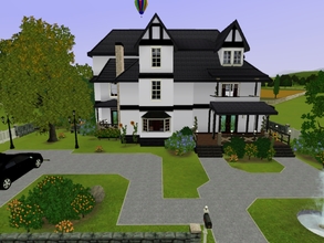 Sims 3 — Black and White Victorian House by KaMiojo_ — This house was built in the Victorian style with black and white
