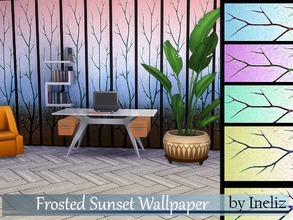 Sims 4 — Frosted Sunset Wallpaper by Ineliz — A set of wallpapers with frosted glass design. Comes in 5 gradient colors.
