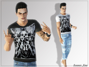 Sims 3 — Skulp t-shirt by Summer_Sims2 — Male Ya/A 1 Recolorable color Everyday/sports I hope you like it.