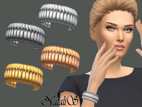 Sims 4 — NataliS_Curved plates bracelet by Natalis — Curved metal plates bracelet. FT-FA-YA. 4 colors.