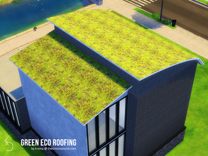 Sims 4 — Green ECO Roofing by k-omu2 — This lush, green roofing will add a new dimension to your roofs. Available in four