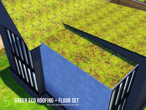 Sims 4 — Green Eco Roofing + Floor Set by k-omu2 — A lush green roof and floor for your homes, with a textured normal map