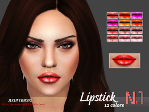 Sims 4 — Jeremy Lipstick N.01(f) by jeremy-sims92 — Jeremy Lipstick N.01 for female 12 colors with thumbnails/ Standalone
