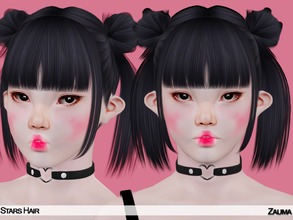 Sims 3 — Yume - Stars hair by Zauma — Hello! New short hair with double buns and little tails! Females, teen to elder,