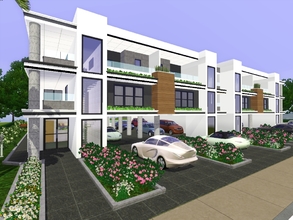Sims 3 — Modern Row Houses by gabi892 — Modern Row Houses If you love life with your neighbors this is the house for you.