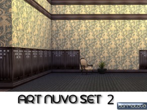 Sims 4 — Art Nuvo Set 2 by abormotova2 — Set 2 of vintage art nouveau walls which include 15 styles from the late 1800s