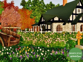 Sims 3 — Enchanted Cottage by whitequeen13 — Cottage with one bedroom, a bathroom, a kitchen combined with living room,