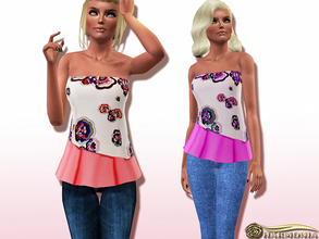 Sims 3 — Layered Ruffle Strapless Top by Harmonia — Style it with everything from a denim skirt to sleek tailored pants.