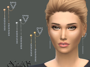 Sims 4 — NataliS_Asymmetric Drop Dangle Earrings by Natalis — Triangular asymmetric drop dangle earrings with lots of