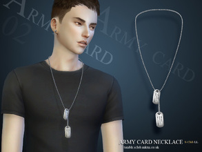Sims 4 — S-Club LL ts4 necklace  M02 by S-Club — Men's Army Card necklace, hope you enjoy with them leave your