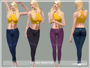 Sims 4 — Vintage Biker Pants by Serpentrogue — Age: Teen to elder Category: Everyday, party Variations: 6 Enjoy!