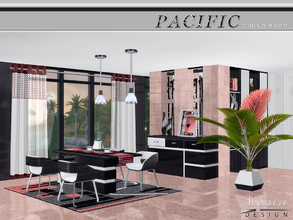 Sims 4 — Pacific Heights Dining Room by NynaeveDesign — Continuing the line-by-line theme, Pacific Heights Dining Room