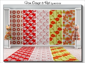 Sims 3 — From Orange to Red_marcorse by marcorse — Five selected patterns in shades of orange to red. All are found in