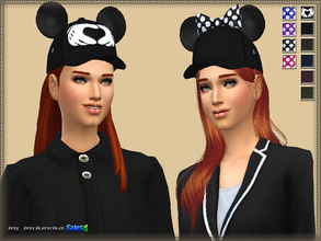 Sims 4 — Set Minnie & Mickey by bukovka — Cap with - ears, like Mickey Mouse - ears and a bow, like Minnie Mouse.