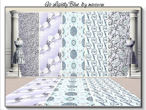 Sims 3 — Go Lightly Blue_marcorse by marcorse — Five patterns in blue shades. Ice Flowers, Snowbound Tulips and White