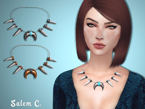Sims 4 — Fangs Necklace by Salem_C — standalone 5 swatches mesh by me