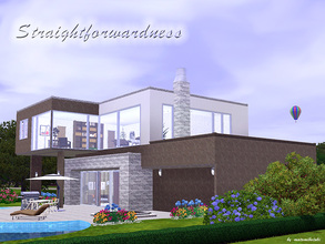 Sims 3 — Straighforwardness by matomibotaki — Modern split-level house with straight and funktional architecture and