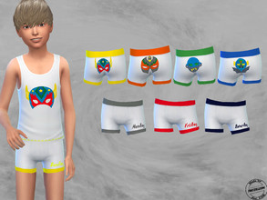 Sims 4 — Heroes Underwear Shorts by FritzieLein — 7 new shorts for the boys, one for every day of the week. Hope you