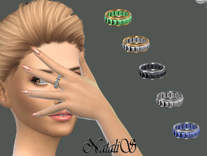 Sims 4 — NataliS_Baguette crystals ring by Natalis — Baguette crystals ring. This classic stainless steel ring is adorned