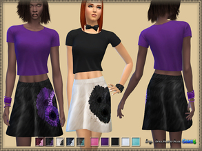 Sims 4 — Set Gerbera by bukovka — Set for women. Includes: a shorter top and flared skirt. Installed autonomously a new