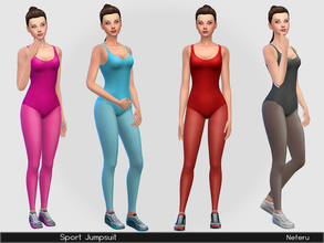 Sims 4 — Sport Jumpsuit by Neferu2 — Jumpsuit for sport. 4 color options