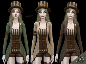 Sims 4 — Entropia Outfit by Lavoieri — This set contains 2 files: outfit and hat. The outfit is available in 5 colors.