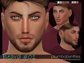 Sims 4 — PnF | Beard 01 by Plumbobs_n_Fries — Beard for your males sims. Comes in 10 different colours Is avalible for