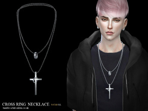 Sims 4 — S-Club LL ts4 necklace  M03 by S-Club — The cross ring necklace, hope you enjoy with them leave your
