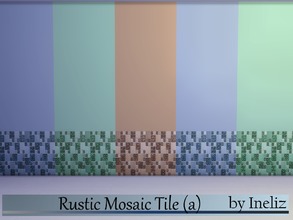 Sims 4 — Rustic Mosaic Tile (a) by Ineliz — A set of bathroom mosaic tile in three colors. 