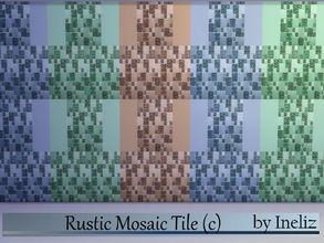 Sims 4 — Rustic Mosaic Tile (c) by Ineliz — A set of bathroom mosaic tile in three colors. 