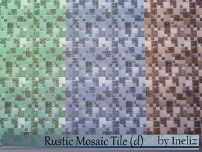 Sims 4 — Rustic Mosaic Tile (d) by Ineliz — A set of bathroom mosaic tile in three colors. 