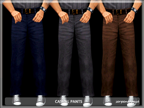Sims 3 — Casual Pants by Serpentrogue — 3 styles male adult/ young adult everyday formal has small thumbnail 