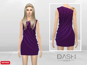 Sims 4 — Delphinium Drape Dress by McLayneSims — Standalone item 1 Version only No recoloring Please don't upload my