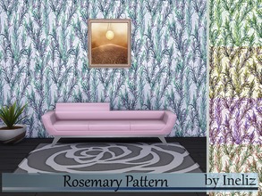Sims 4 — Rosemary Pattern by Ineliz — A set of wallpapers with flora pattern in 5 colors. Happy Simming!