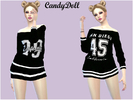 Sims 4 — CandyDoll  Cutie Sporty Tees by CandyDolluk — 2 oversize sporty sweaters looks and goes great with any bottoms