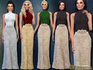 Sims 4 — Crystal Waistband Turtleneck Gown by Harmonia — Mesh By Ekinege 5 colors